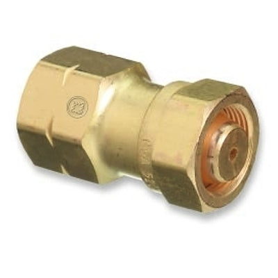 Brass Cylinder Adaptor, From CGA-520 B Tank Acetylene To CGA-510 POL Acetylene