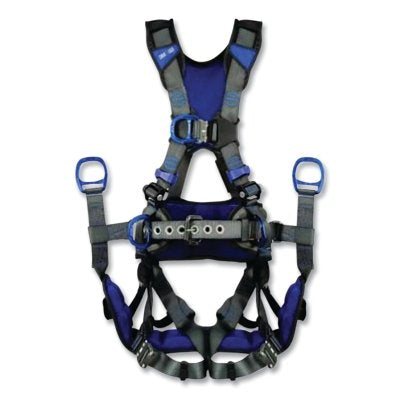 3M 1403211 ExoFit X300 X-Style Tower Climbing Safety Harness, Back/Hi/Front D-Rings, Med/Lg, Auto-Locking Quick-Connect/QC/Rev