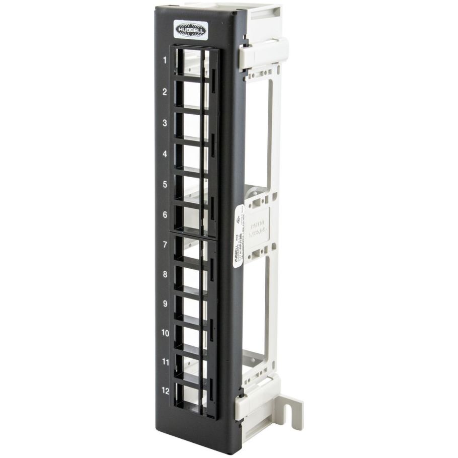 Copper Patch Panels, Black, 12 Port, Unloaded