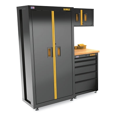 Storage Suite, 4 Pc, 63 in W, 5-Drawer Base Cabinet, Wood Top