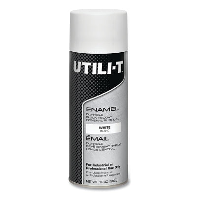 UTILI-T General Purpose Enamel Spray Paint, 10 oz, White, Gloss, Aerosol Can