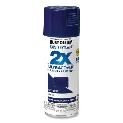 Painter's Touch 2X Ultra Cover Gloss Spray Paints + Primer, 12 oz, Aerosol Can, Navy Blue