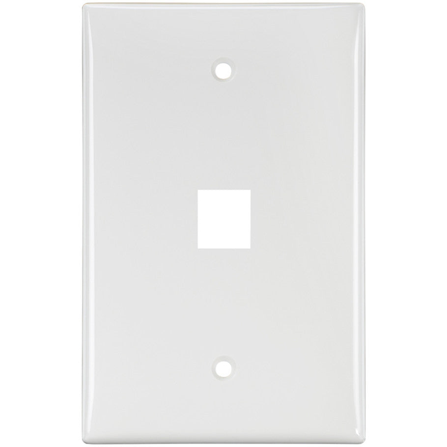 QuickPort Midsize Single-Gang Wallplates, 1-Port, White