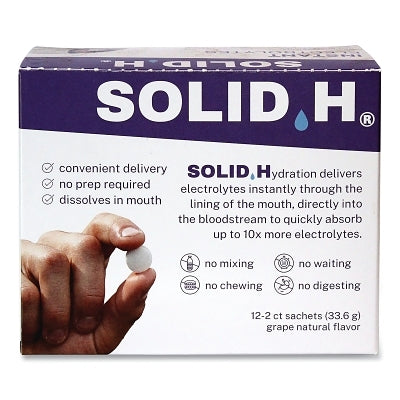 Solid.H Electrolyte Round, Lemon-Lime Flavor, 12 Packets of 2 tablets