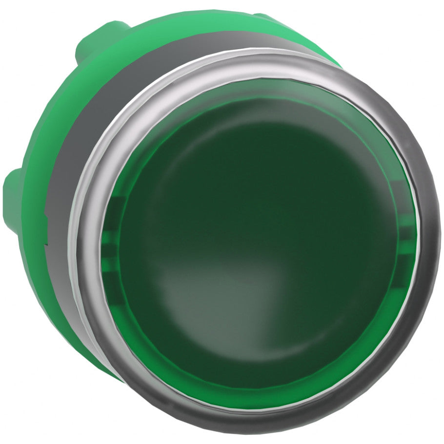 Harmony XB5 Illum. Flush Head, Plain Lens, 22mm, for Integral LED, Plastic Bezel, Green
