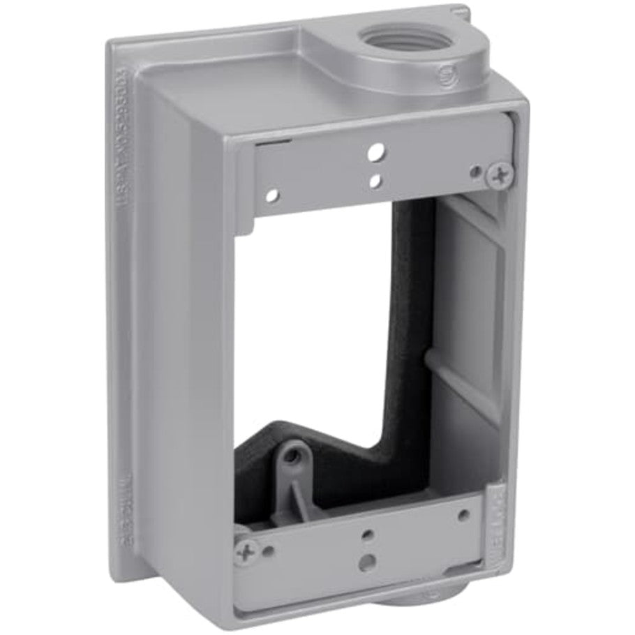 Red Dot Universal Device Box Extension Ring, Die-Cast Aluminum, 1-Gang, 1-7/8 in. Deep, Flanged, (2) 1/2 in. Hubs