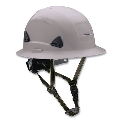 Fibre-Metal Climbing Style Full Brim Safety Helmet, Type II, Class E, Ratchet Suspension, Non-Vented, Gray