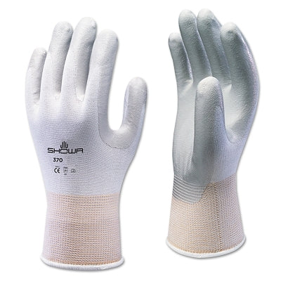Atlas Assembly Grip 370W Nitrile-Coated Gloves, Medium, Gray/White