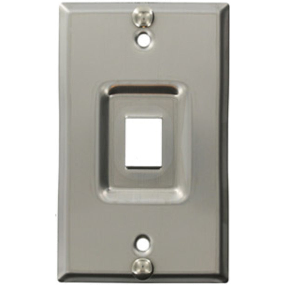 QuickPort Recessed Telephone Wallplate, Stainless Steel