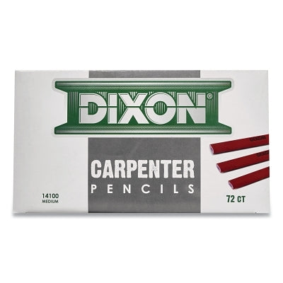 Carpenter Pencil, Graphite, Medium, 1.99 in, Red