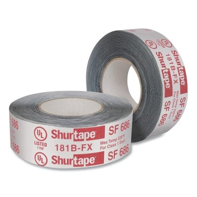 ShurMASTIC SF 686 Butyl Foil Tape, 3 in W, 100 ft L, 17 mils, Silver Printed