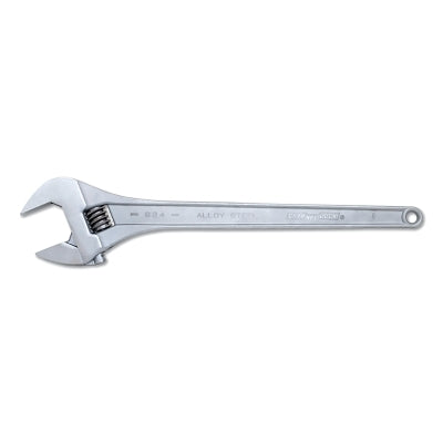 Adjustable Wrenches, 24 in Long, 2.44 in Opening, Chrome