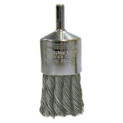 Nickel Plated End Brush, Stainless Steel, 1-1/8 in x 0.014 in, 22,000 rpm
