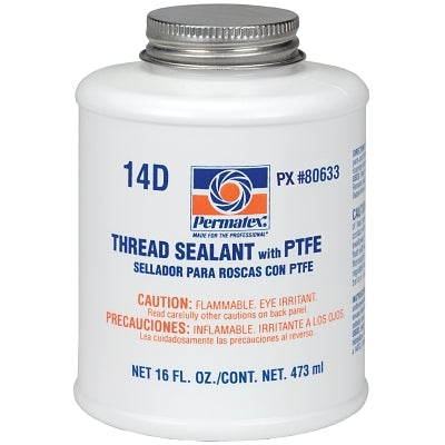 Thread Sealant with PTFE, 16 oz, Can, White
