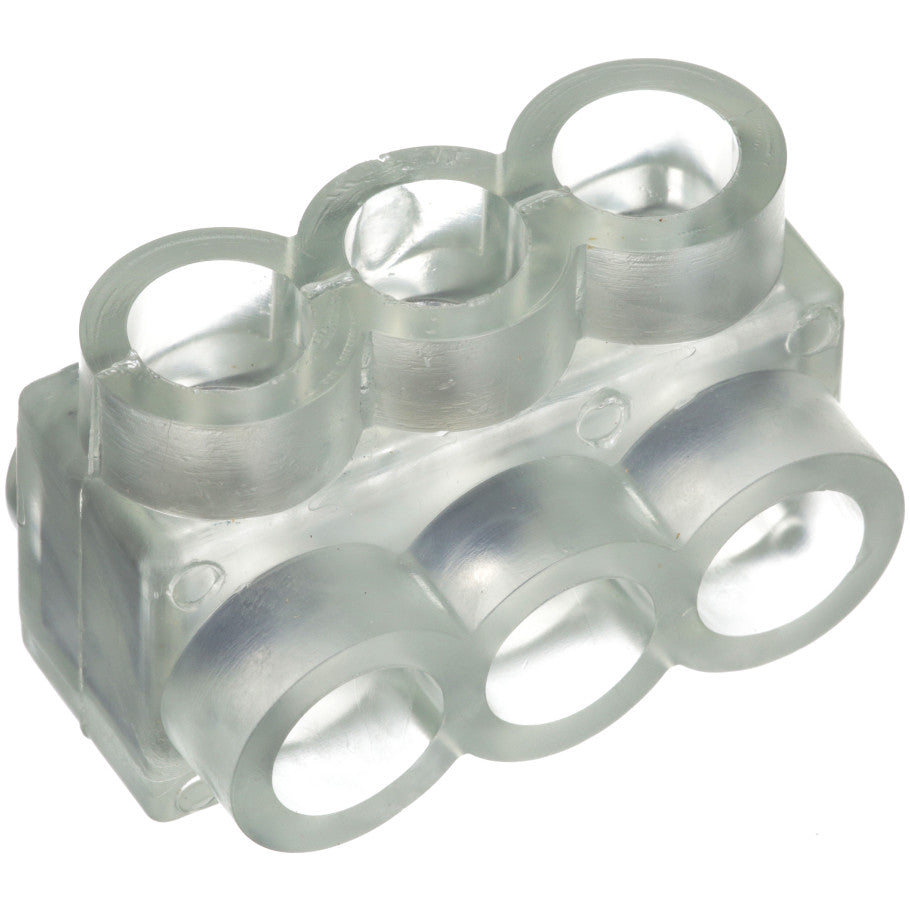 Pan-Lug PCSB250-3S-6Y Multi-Tap Mech Con, Single Sided, Aluminum / Clear PVC