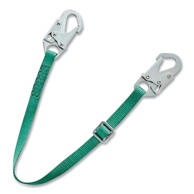 V-SERIES Restraint Lanyard, Adjustable Web, 3 ft L, 36C, Small Steel Snaphooks, Single, 400 lb