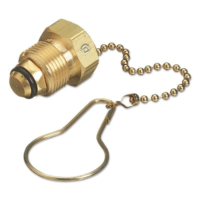 Chain and Plug Assembly, 2-Pc Nut and Plug, Male, RH, 3000 psig, Argon/Helium/Nitrogen, Brass, CGA-580