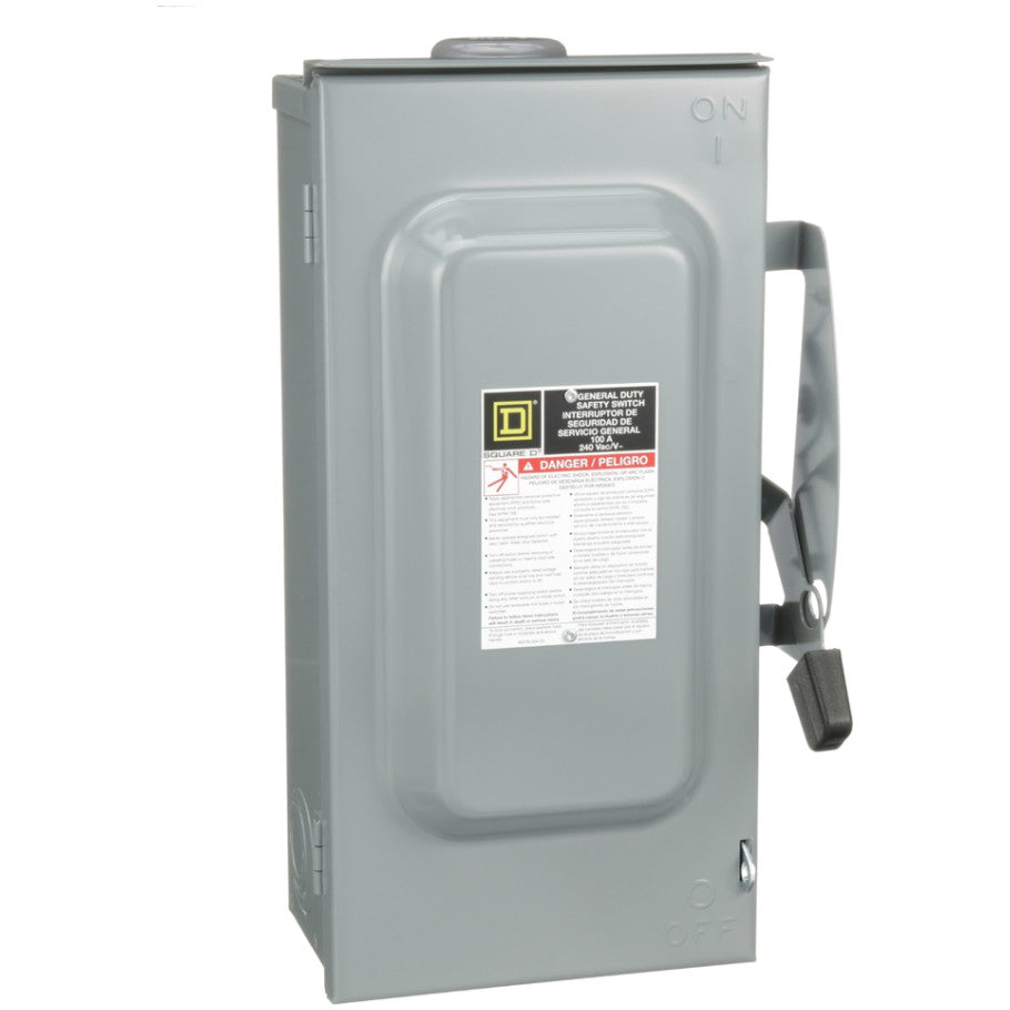General Duty Disconnect, Fusible, 3 Phase, 100A 120/240V, 3P4W