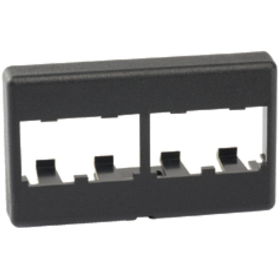 Mini-Com Modular Furniture Faceplate, 4-Port, Black