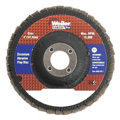 Vortec Pro Abrasive Flap Disc, 4 in, Angled, Phenolic Back
