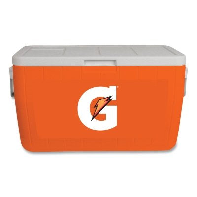 Ice Chest, 48 qt, Orange/White