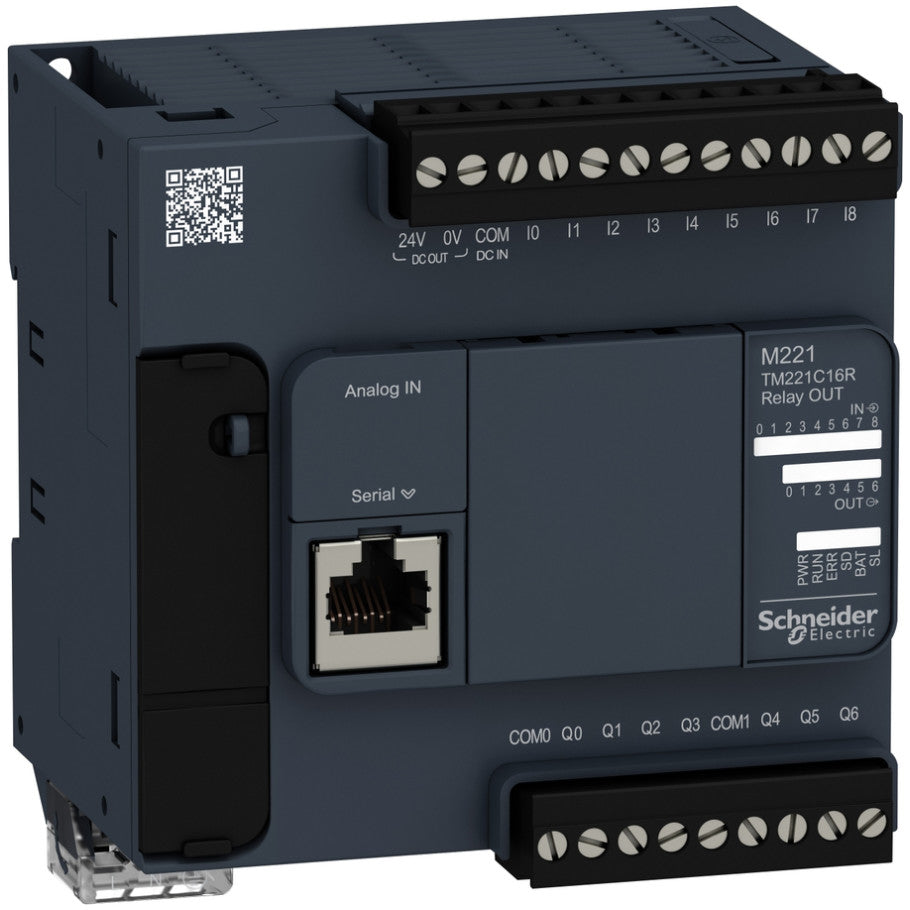 Modicon M221, Logic controller, 16 inputs/outputs, 7 relay outputs, 100…240 V AC