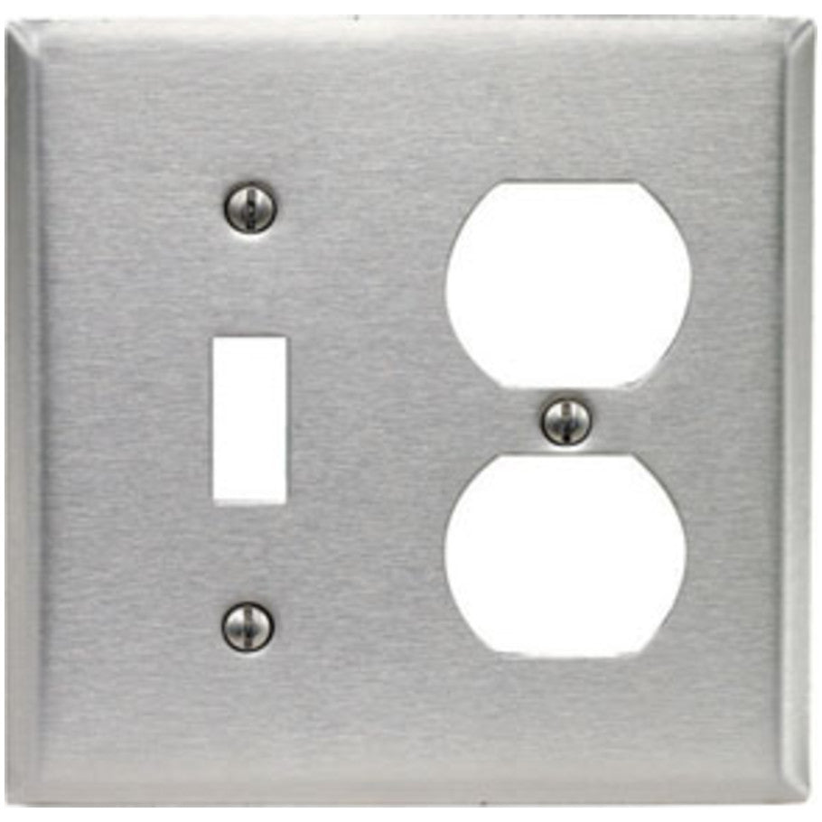 2-Gang Wallplate, Non-Magnetic Stainless Steel
