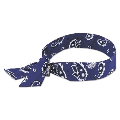 Chill-Its 6700 Evaporative Cooling Bandana, Headband, 36.5 in L, Navy Western