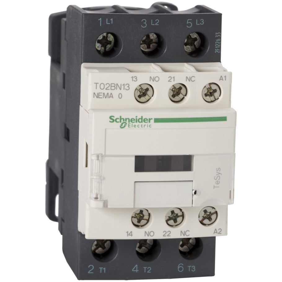 TeSys N Contactor, Non-Reversing, 3-Pole Polyphase, NEMA Size 1, 27A, 120 Vac Coil
