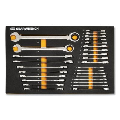 72T Modular Combination Ratcheting Wrench Tool Set, Metric, Includes Precut EVA Foam Tray, 28-Pc