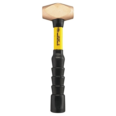 Classic Nuplaglas Non-Sparking Brass Hammer, 2.5 lb Head, 12 in Fiberglass Handle, Super Grip