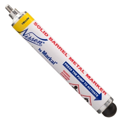 Solid Barrel Metal Marker, Yellow, 1/8 in (3 mm) Tip, Steel