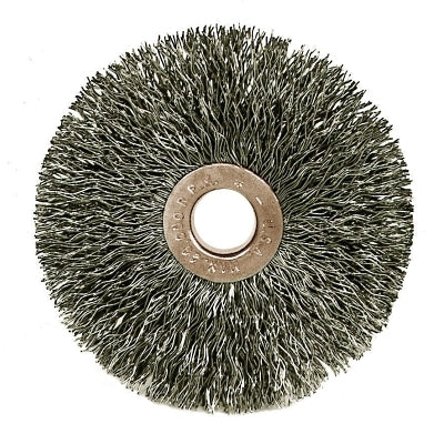 Copper Center Small Diameter Wire Wheel, 3 in dia x 5/8 in W Face, 0.0118 in Stainless Steel Wire, 20000 RPM