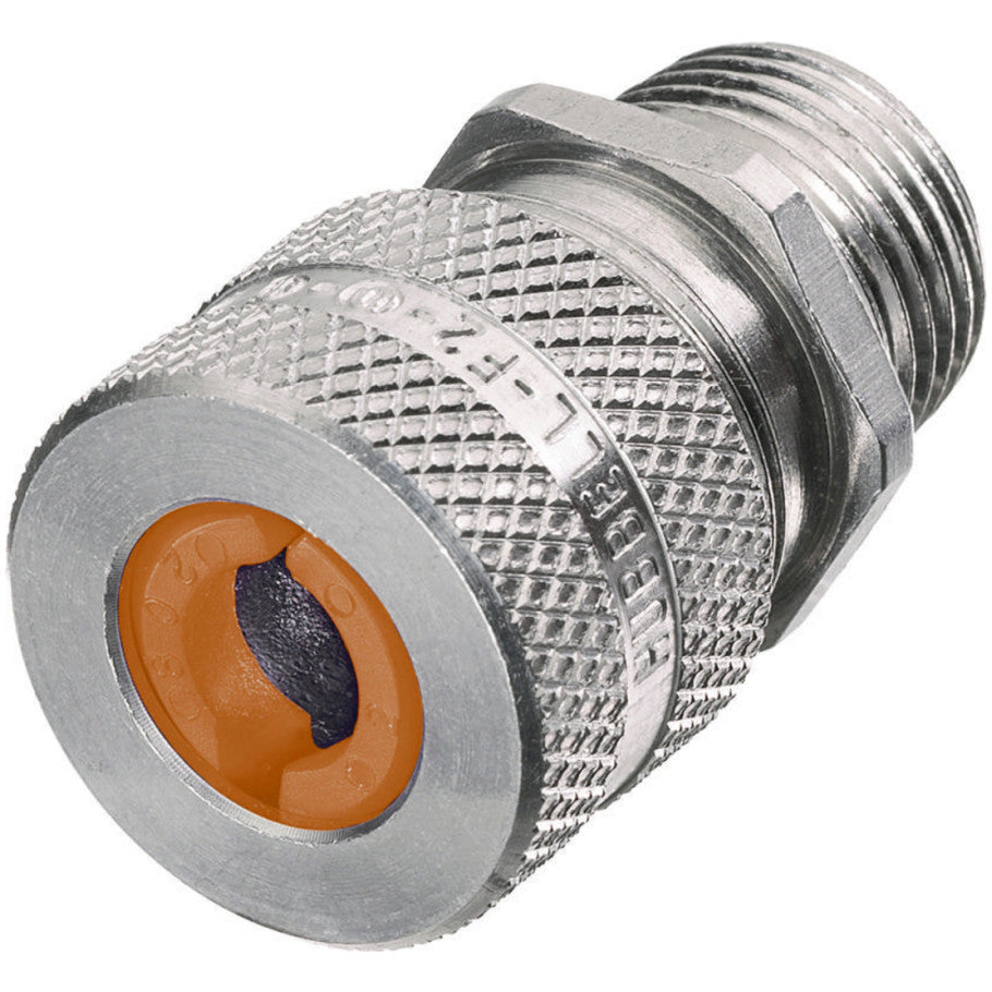 Kellems Strain Relief Cord Connector, Aluminum, Straight, Male, Liquid Tight, 0.13 to 0.19 in., 1/2 in.