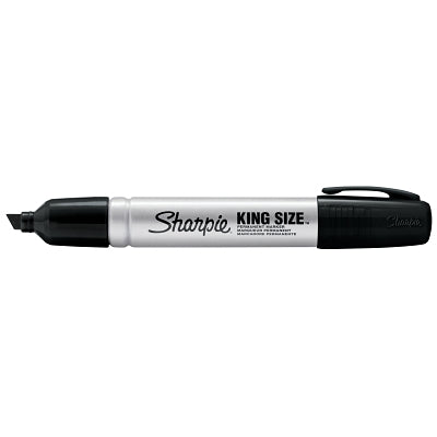 King Size Permanent Marker, Black, Large Chisel Tip, 12 Count