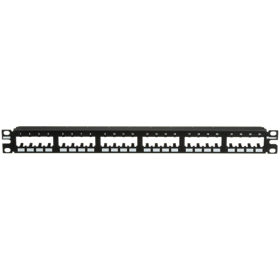 Mini-Com Flush Mount Empty Patch Panel, 24-Port, 1 RU