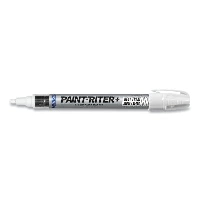 Paint-Riter+ Heat Treat Liquid Paint Marker, White, 1/8 in, Bullet Tip
