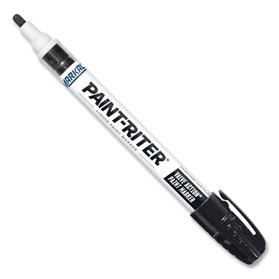 PAINT-RITER VALVE ACTION Paint Marker, Black, 1/8 in Tip, Medium