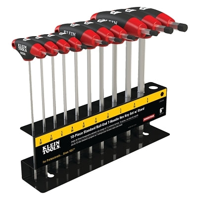 Journeyman T-Handle Ball-Hex Key Set, 10 per set, Ball-End Hex Tip, SAE