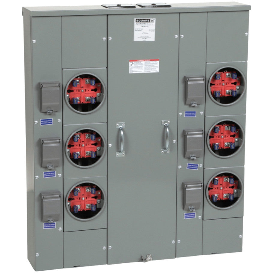 Meter-Pak Meter Center, Ring-Type, 125A, 6-Position, 4-Jaw, For QO Circuit Breakers