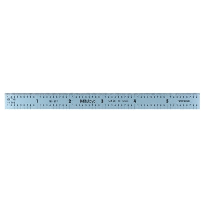 Series 182 Steel Rulers, 6 in, Stainless Steel, Inch/Metric, Flexible