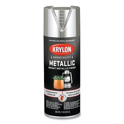 Metallic Paint, 11 oz Fill, Aerosol Can, Bright Silver