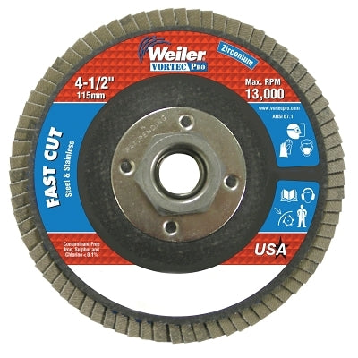 4-1/2" x 5/8-11", Abrasive Flap Disc, Flat, Phenolic Backing