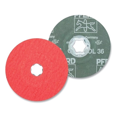 COMBICLICK Fiber Disc, Ceramic oxide CO-COOL, 4-1/2 in dia, 36 Grit