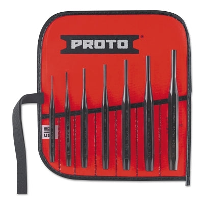 7 Pc Super-Duty Drive Pin Punch Set, Flat, English, Kit Pouch