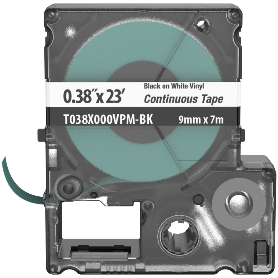 PXE T038X000VPM-BK MP Printer Tape, Safety   ID, Vinyl, Black/White, .38 in. W