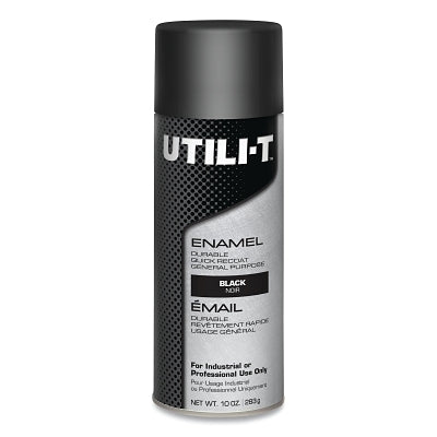 UTILI-T General Purpose Enamel Spray Paint, 10 oz, Black, Gloss, Aerosol Can