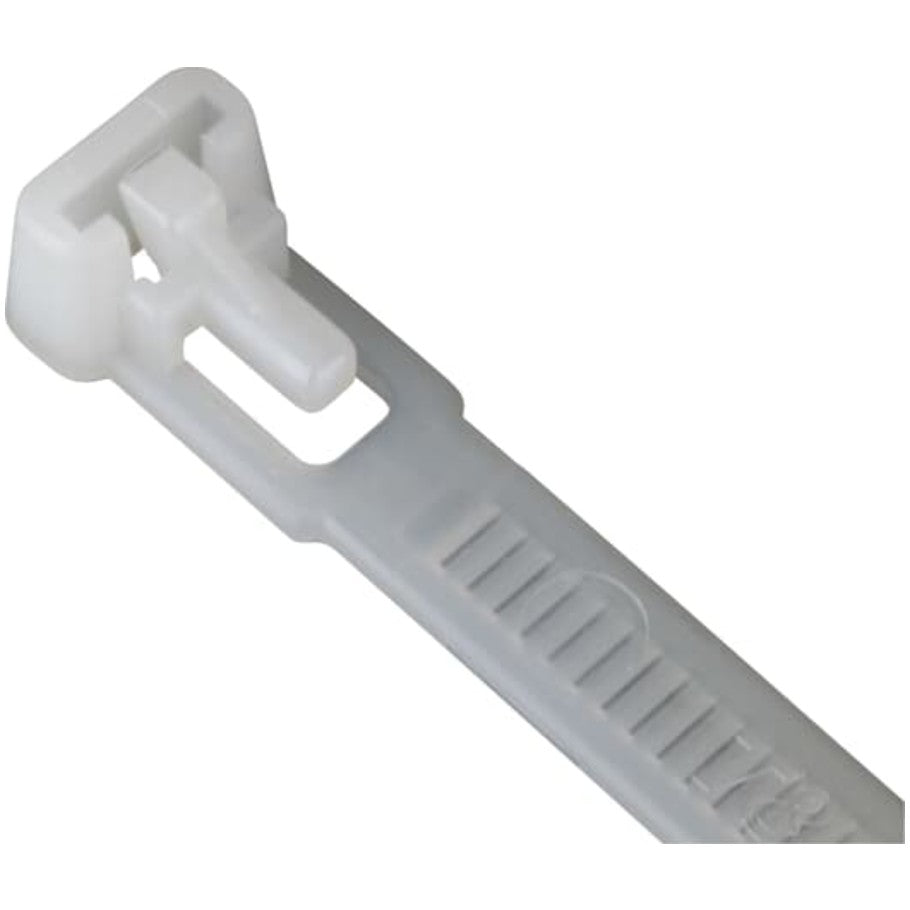 Cable Tie, Nylon, 1.4 mm Thickness, 50 lb. Tensile Strength, Natural, 11.89 L x 0.29 W in.