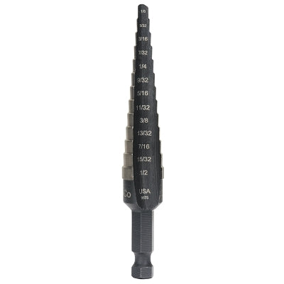 Cobalt Step Drills, 1/8 in-1/2 in, 13 Steps
