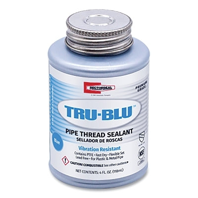 Tru-Blu Pipe Thread Sealant, 4 oz Brush Top Can, Blue